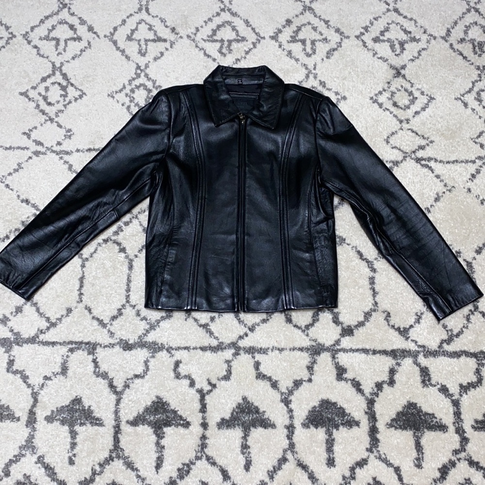 Black Faux Leather Jacket - Picture 3 of 8